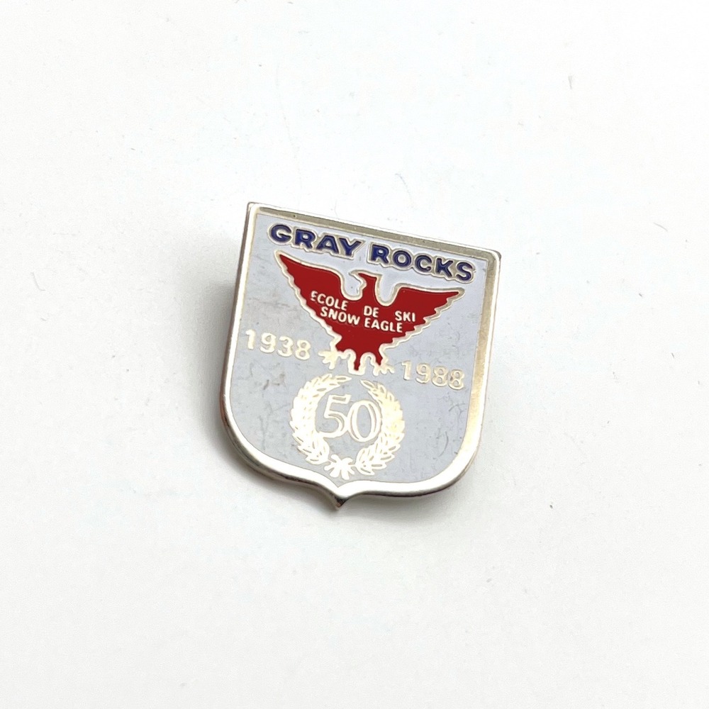 Vintage Gray Rocks Ecole De Ski Snow Eagle 50th Anniversary Pin 1938-1988 Quebec